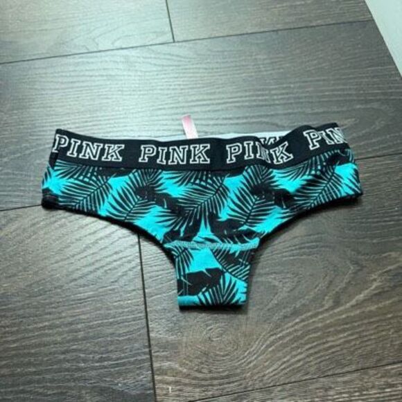 Victoria’s Secret Pink Women’s Small Blue Tropical Cheekster Panty New - Picture 1 of 4